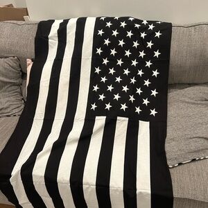 Black and White American Flag tapestry